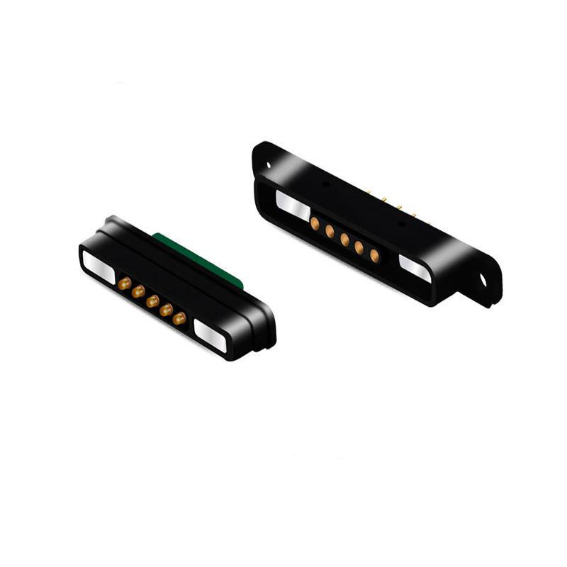 Magnetic electrical connector with charging and transmission signal
